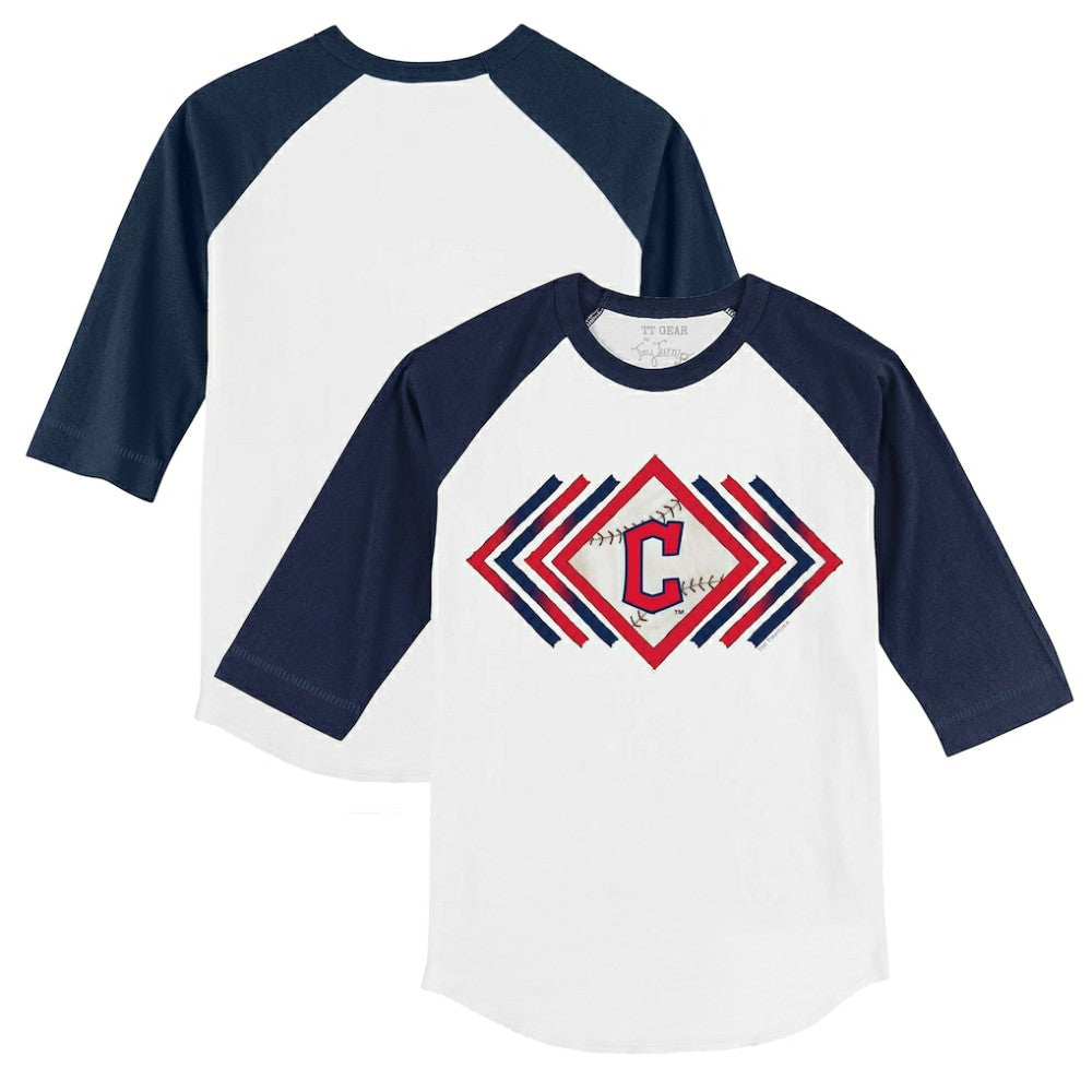 Cleveland Guardians Tiny Turnip Youth Prism Arrows 3/4-Sleeve Raglan T-Shirt - MLB
