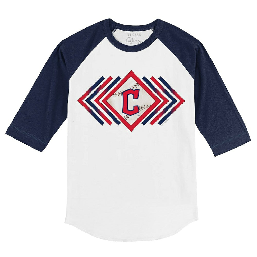 Cleveland Guardians Tiny Turnip Youth Prism Arrows 3/4-Sleeve Raglan T-Shirt - MLB