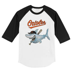 Baltimore Orioles Tiny Turnip Youth Shark 3/4-Sleeve Raglan T-Shirt - MLB