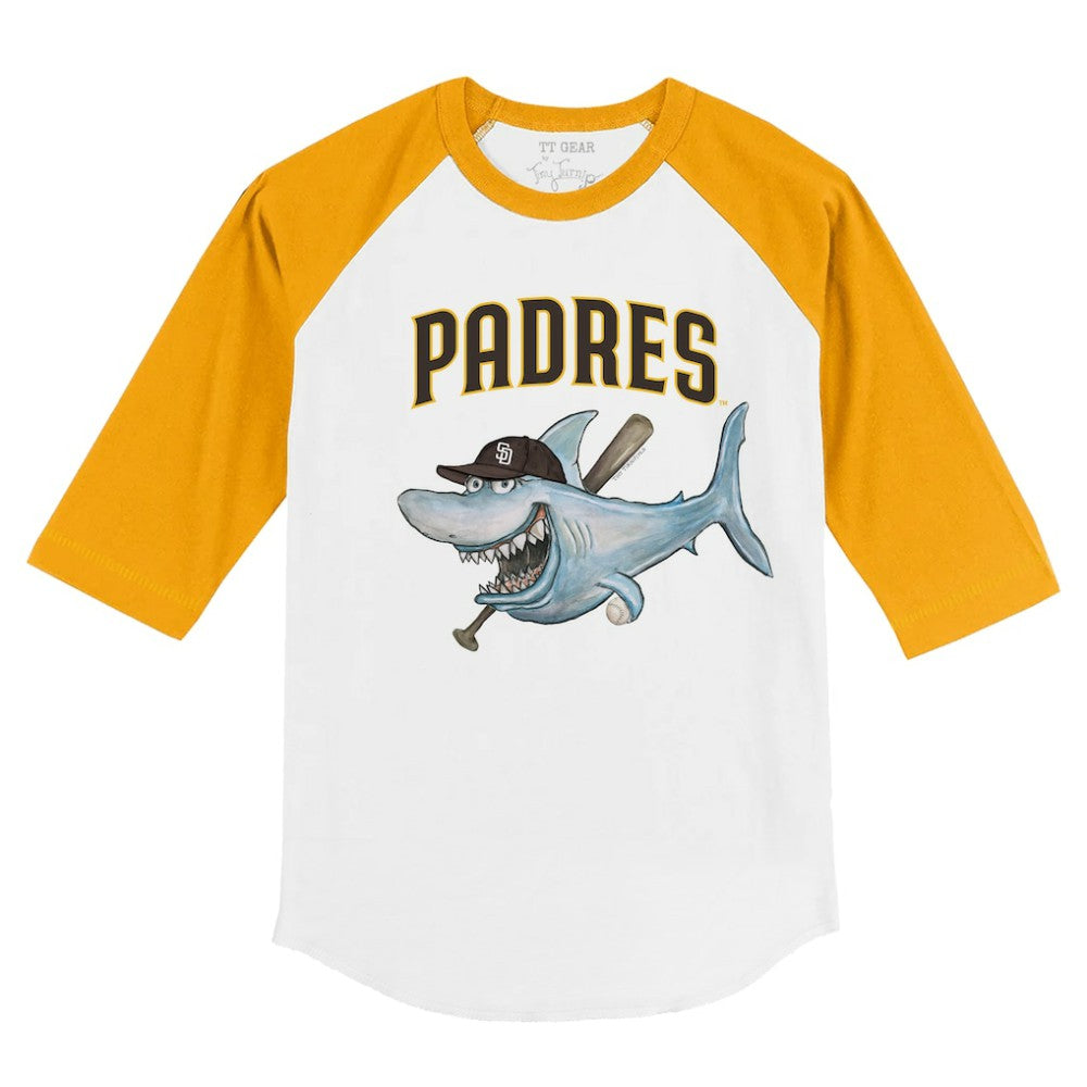 San Diego Padres Tiny Turnip Youth Shark 3/4-Sleeve Raglan T-Shirt - MLB