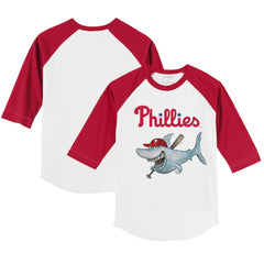Philadelphia Phillies Tiny Turnip Youth Shark 3/4-Sleeve Raglan T-Shirt - MLB