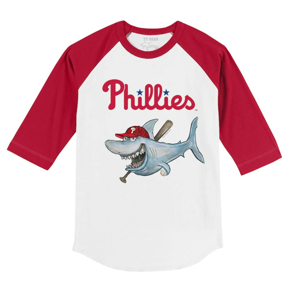 Philadelphia Phillies Tiny Turnip Youth Shark 3/4-Sleeve Raglan T-Shirt - MLB