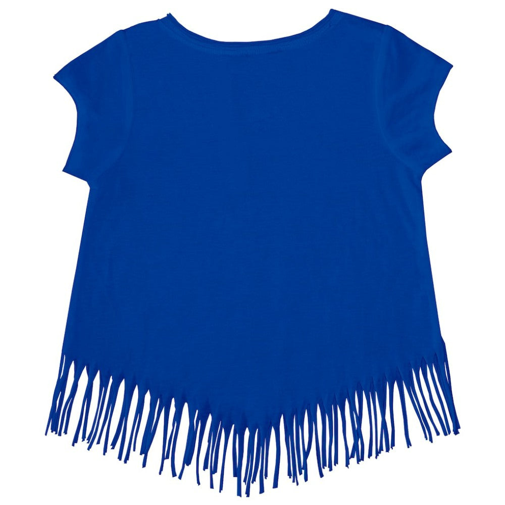 Los Angeles Dodgers Tiny Turnip Girls Youth Stacked Fringe T-Shirt - MLB