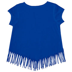 Los Angeles Dodgers Tiny Turnip Girls Youth Stacked Fringe T-Shirt - MLB