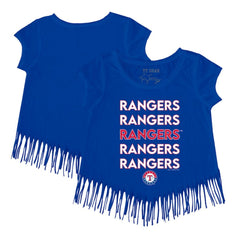 Texas Rangers Tiny Turnip Girls Youth Stacked Fringe T-Shirt - MLB
