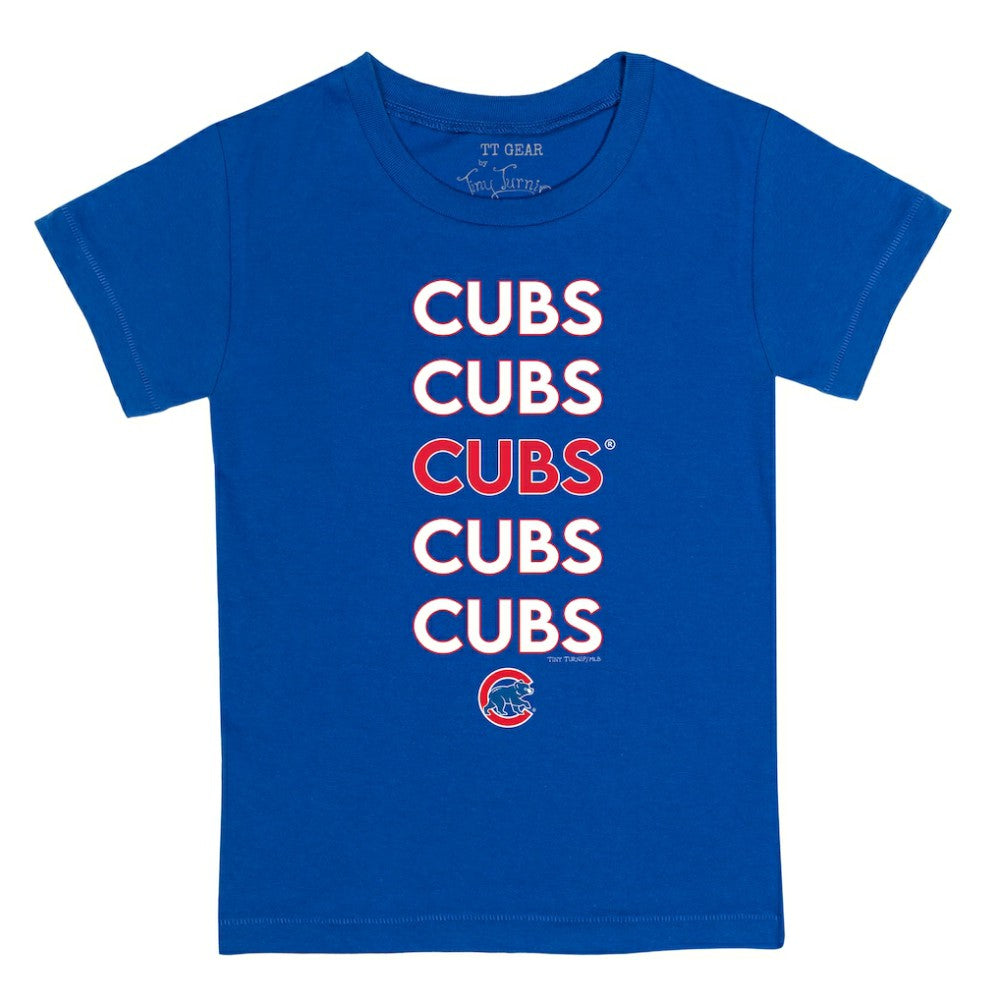 Chicago Cubs Tiny Turnip Youth Stacked T-Shirt - MLB
