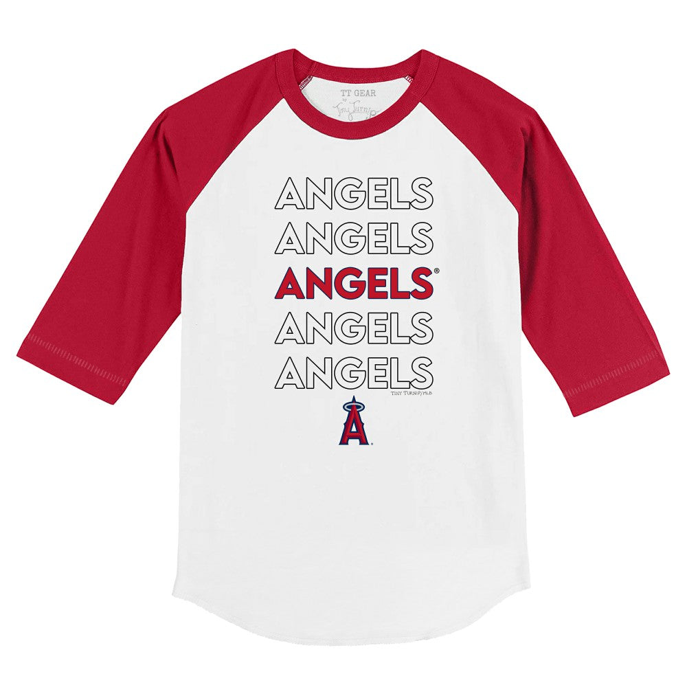Los Angeles Angels Tiny Turnip Youth Stacked 3/4-Sleeve Raglan T-Shirt - MLB