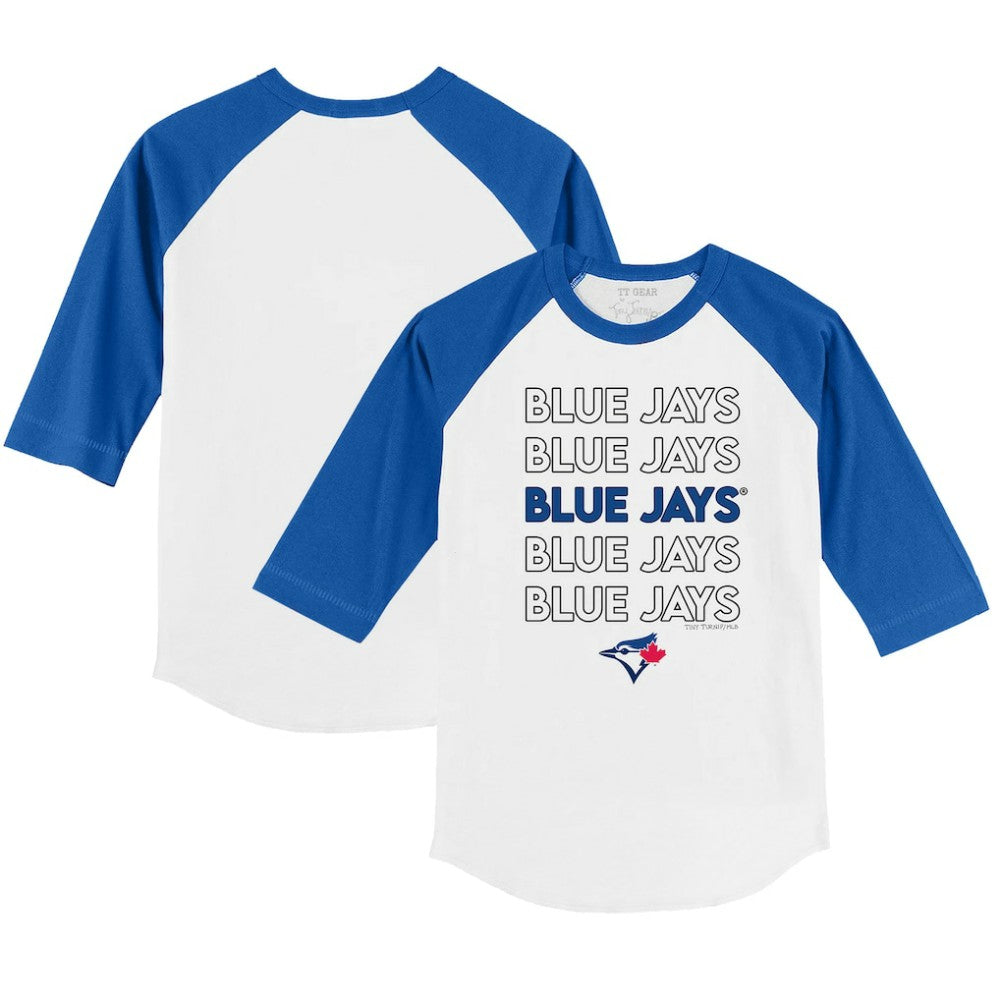Toronto Blue Jays Tiny Turnip Youth Stacked 3/4-Sleeve Raglan T-Shirt - MLB