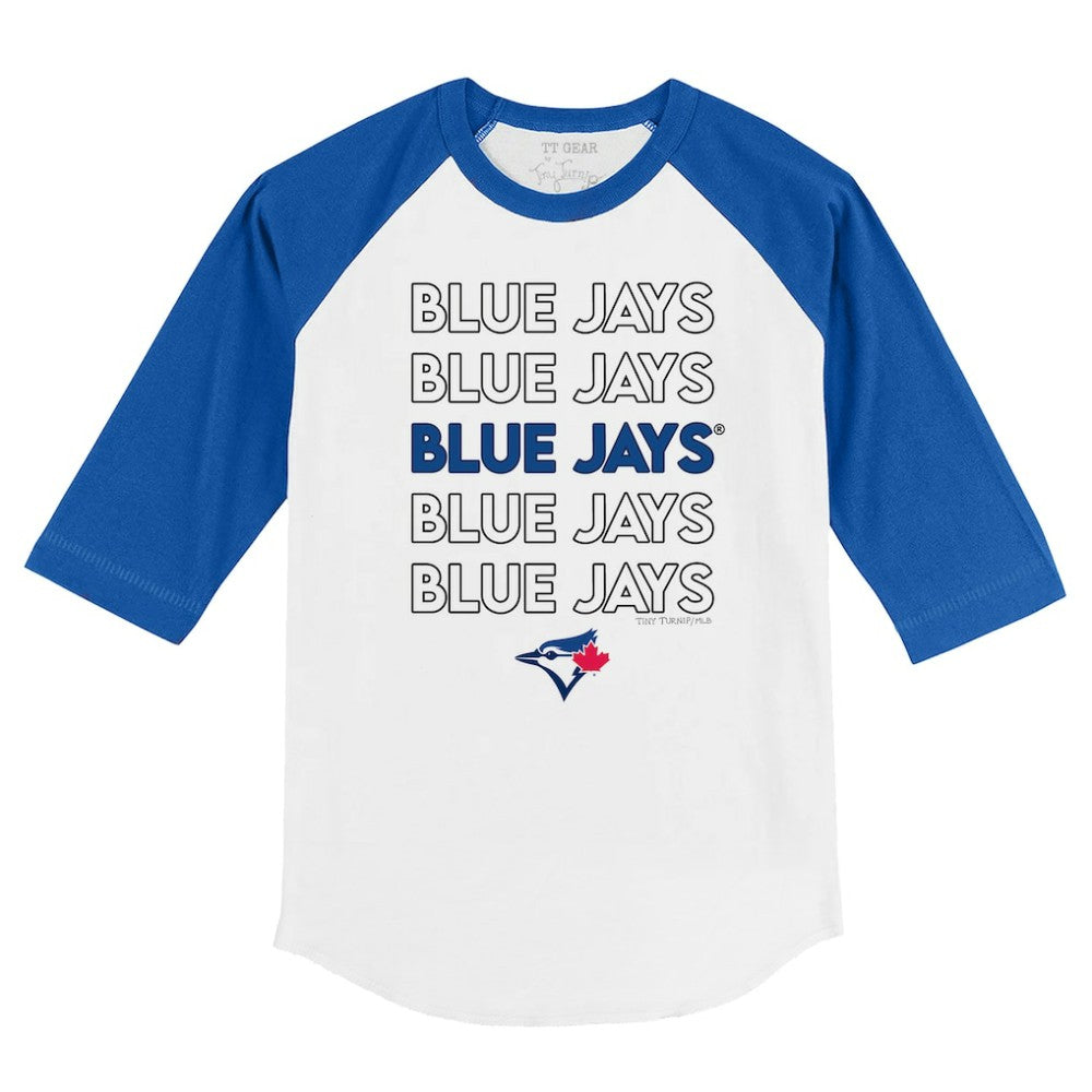 Toronto Blue Jays Tiny Turnip Youth Stacked 3/4-Sleeve Raglan T-Shirt - MLB