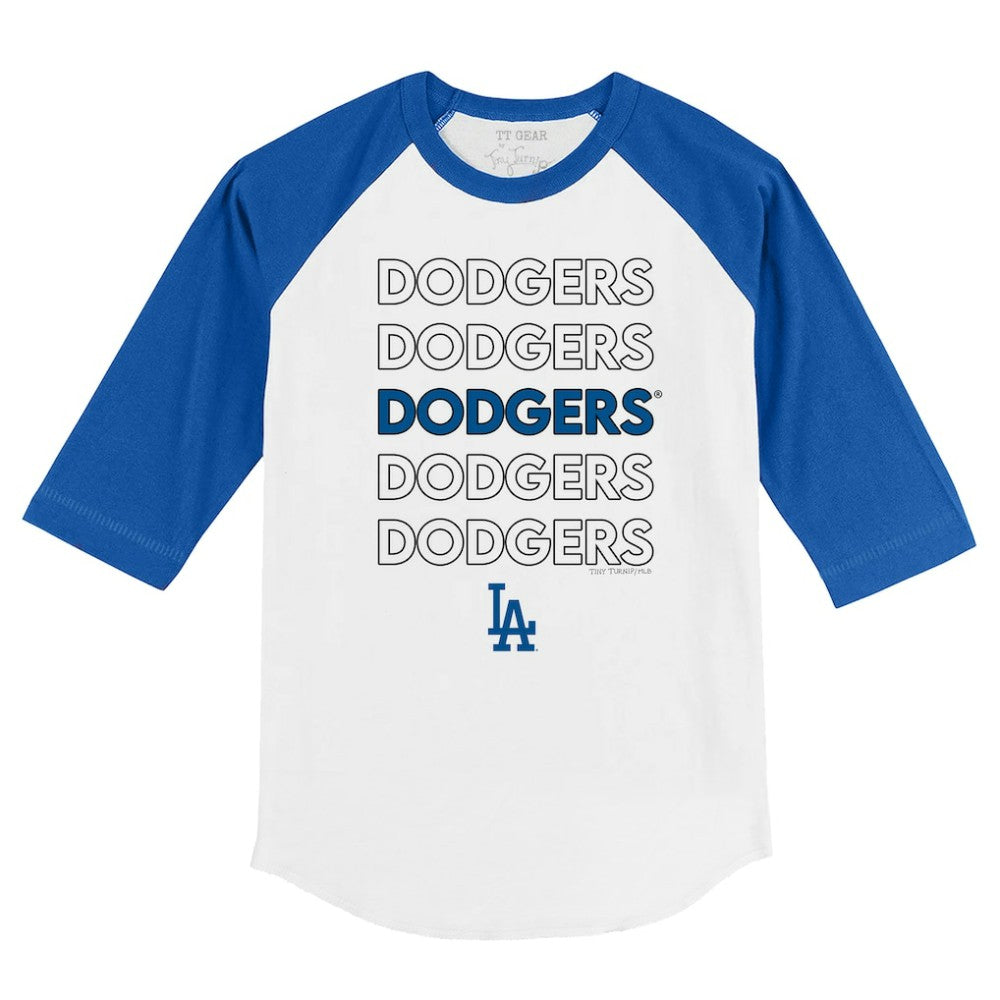 Los Angeles Dodgers Tiny Turnip Youth Stacked 3/4-Sleeve Raglan T-Shirt - MLB