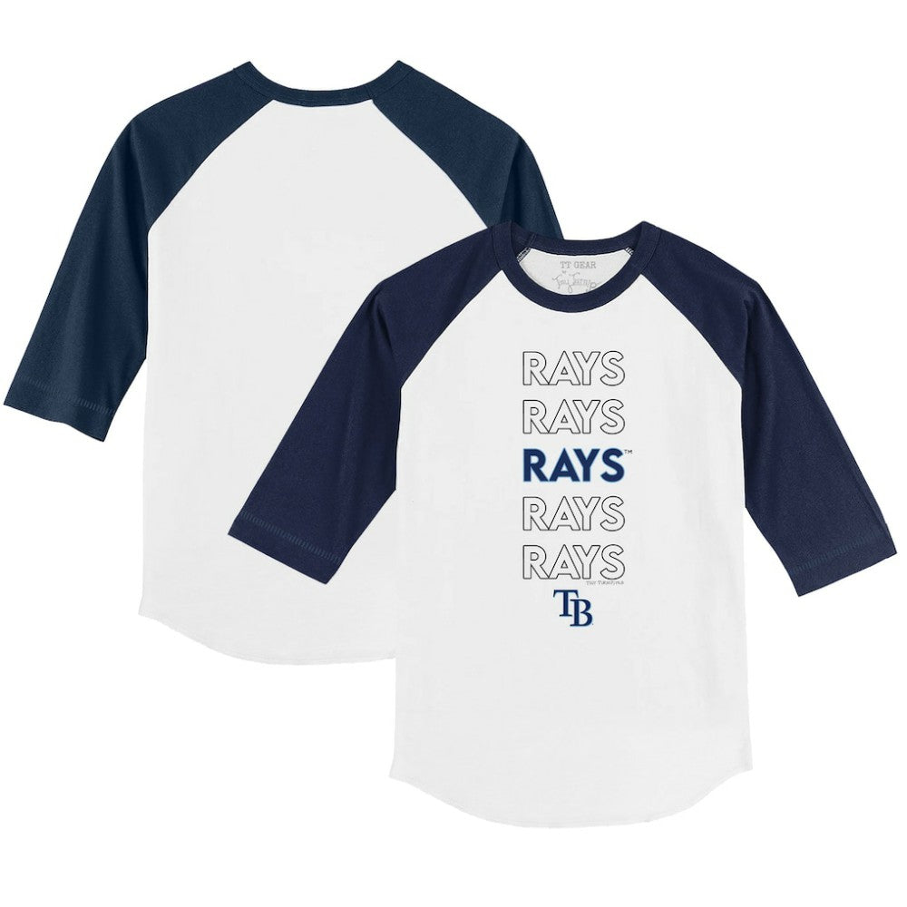 Tampa Bay Rays Tiny Turnip Youth Stacked 3/4-Sleeve Raglan T-Shirt - MLB