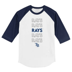 Tampa Bay Rays Tiny Turnip Youth Stacked 3/4-Sleeve Raglan T-Shirt - MLB