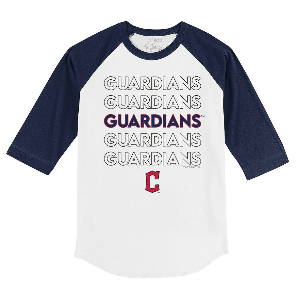 Cleveland Guardians Tiny Turnip Youth Stacked 3/4-Sleeve Raglan T-Shirt - MLB