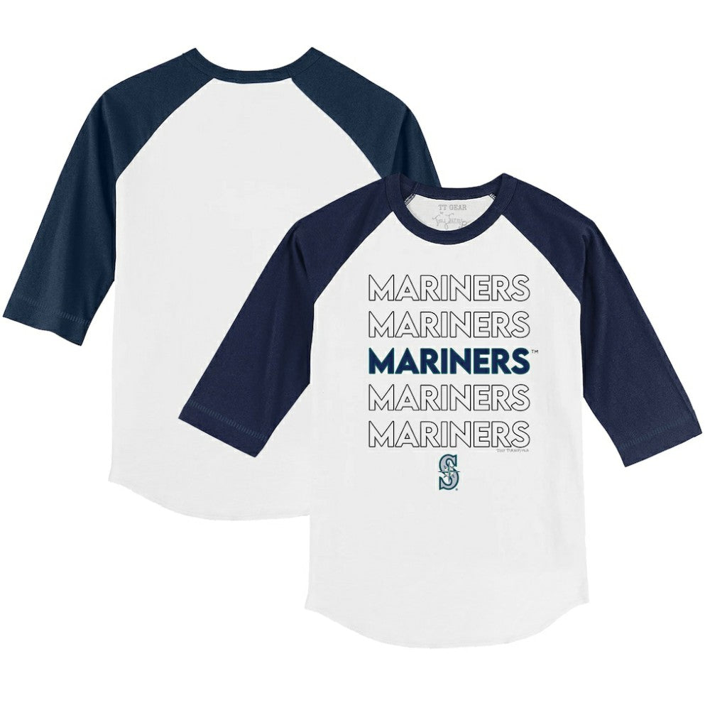 Seattle Mariners Tiny Turnip Youth Stacked 3/4-Sleeve Raglan T-Shirt - MLB