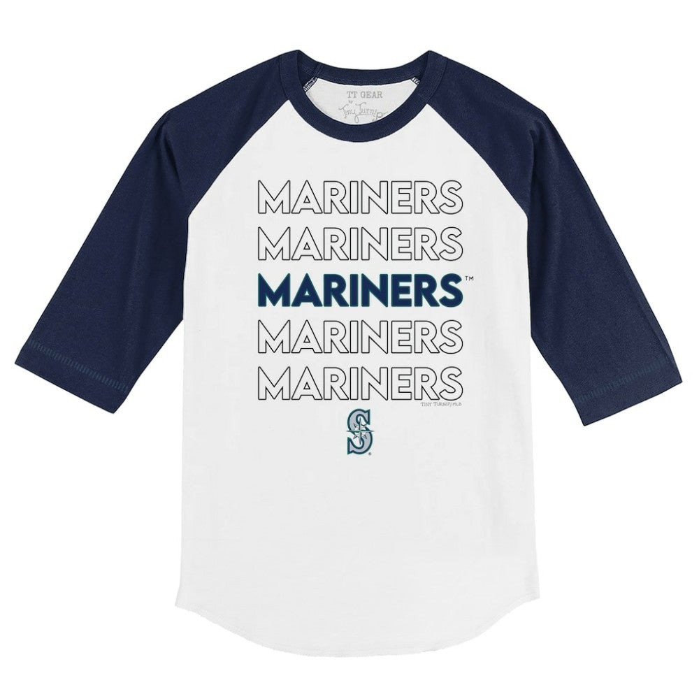 Seattle Mariners Tiny Turnip Youth Stacked 3/4-Sleeve Raglan T-Shirt - MLB