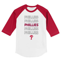 Philadelphia Phillies Tiny Turnip Youth Stacked 3/4-Sleeve Raglan T-Shirt - MLB