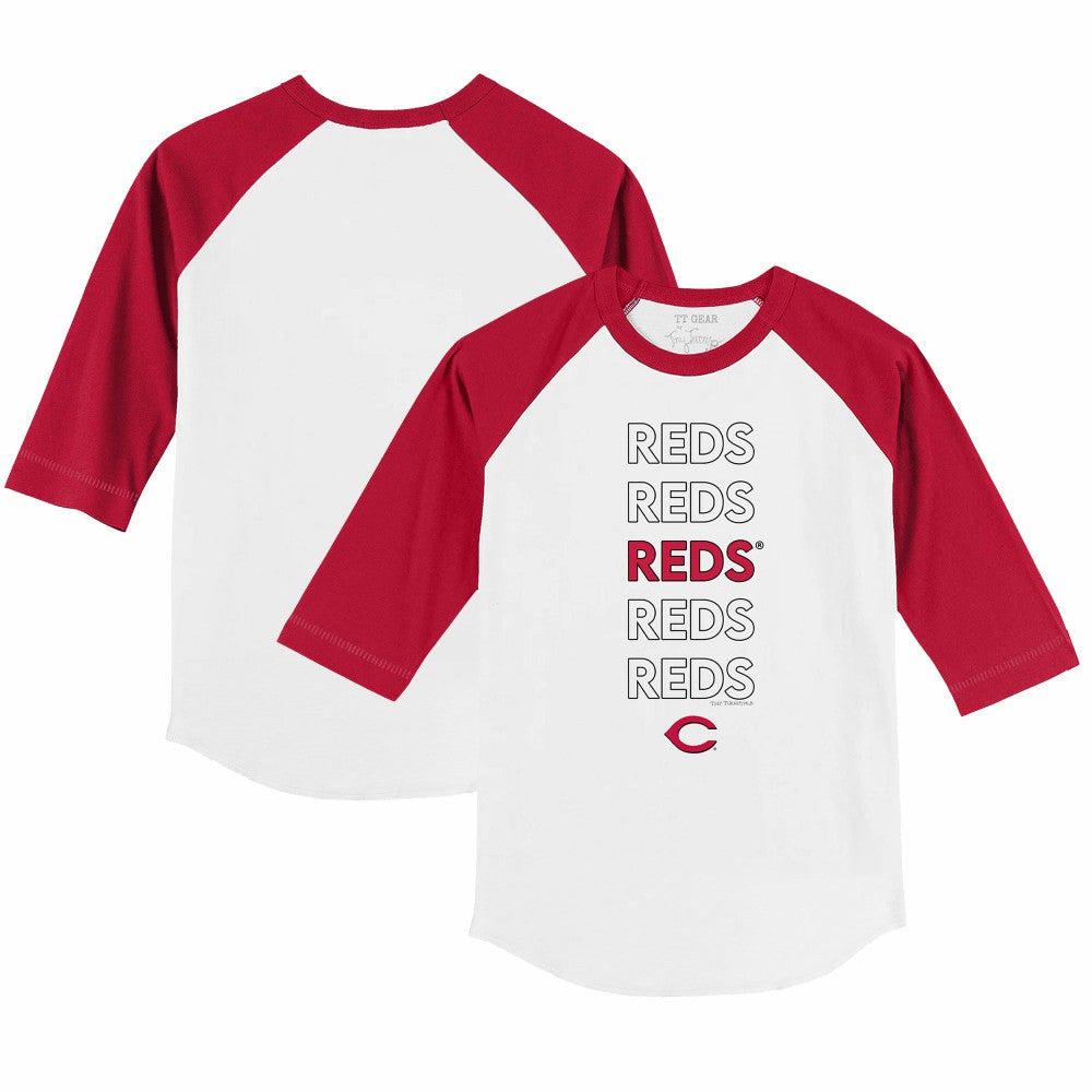 Cincinnati Reds Tiny Turnip Youth Stacked 3/4-Sleeve Raglan T-Shirt - MLB