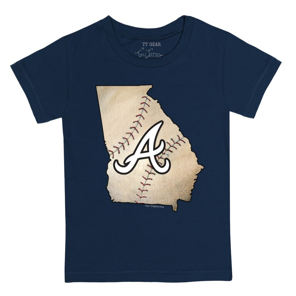 Atlanta Braves Tiny Turnip Youth State Outline T-Shirt - MLB