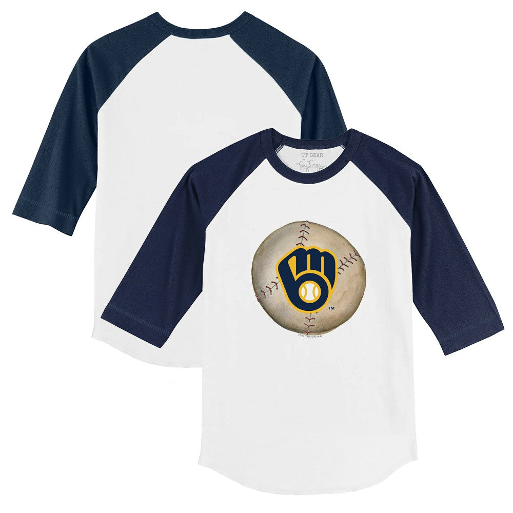 Milwaukee Brewers Tiny Turnip Youth Stitched Baseball 3/4-Sleeve Raglan T-Shirt - MLB