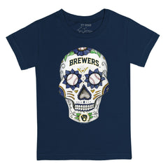 Milwaukee Brewers Tiny Turnip Youth Sugar Skull T-Shirt - MLB