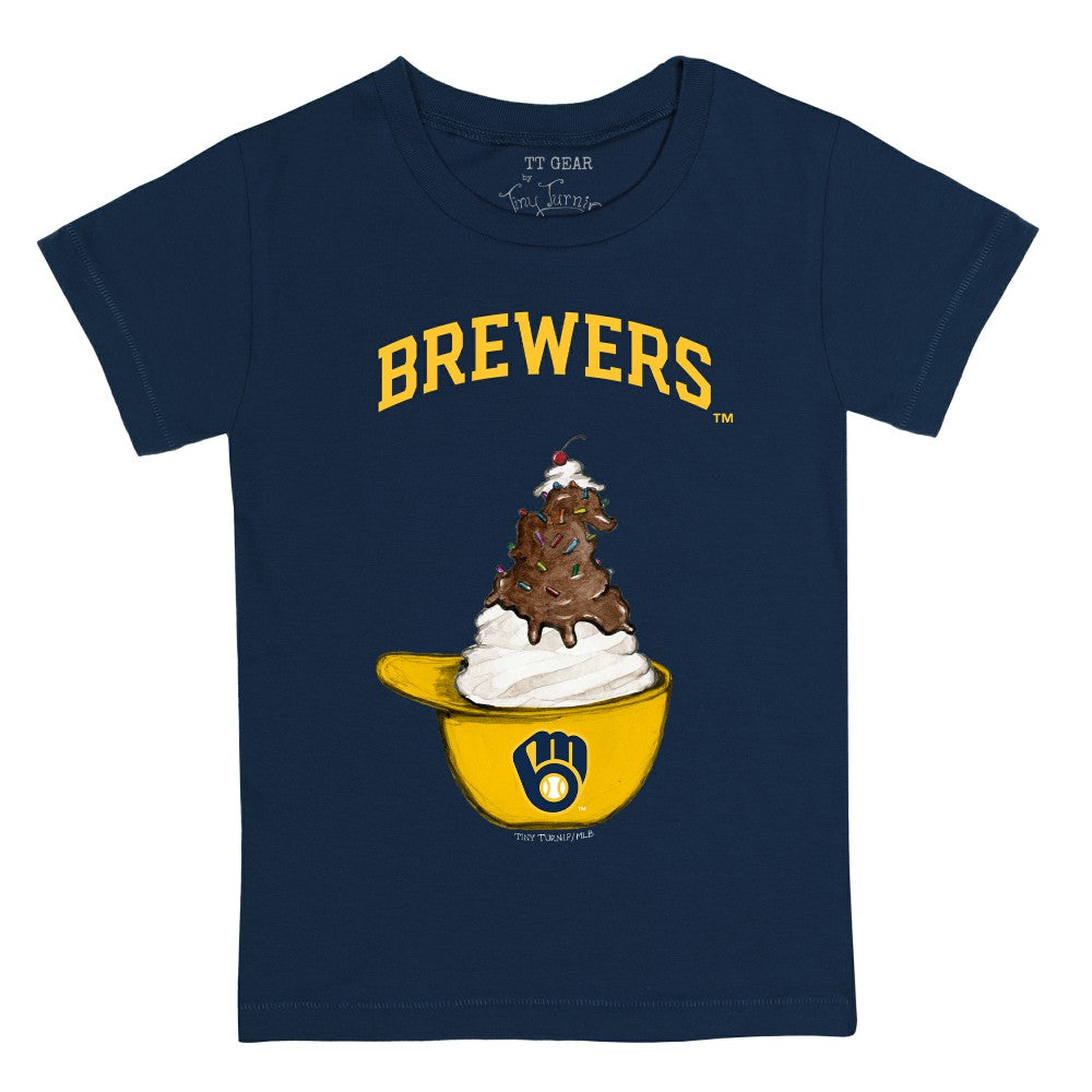 Milwaukee Brewers Tiny Turnip Youth Sundae Helmet T-Shirt - MLB