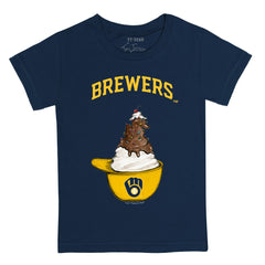 Milwaukee Brewers Tiny Turnip Youth Sundae Helmet T-Shirt - MLB