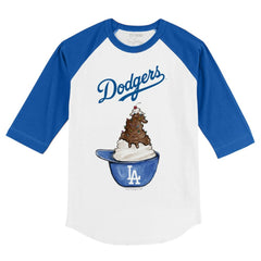 Los Angeles Dodgers Tiny Turnip Youth Sundae Helmet 3/4-Sleeve Raglan T-Shirt - MLB