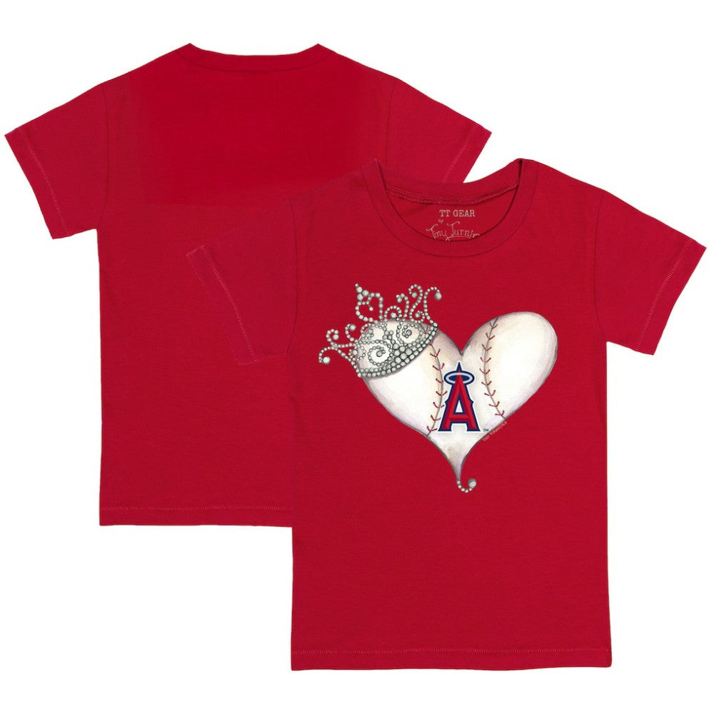 Los Angeles Angels Tiny Turnip Youth Tiara Heart T-Shirt - MLB