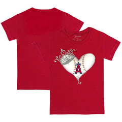 Los Angeles Angels Tiny Turnip Youth Tiara Heart T-Shirt - MLB