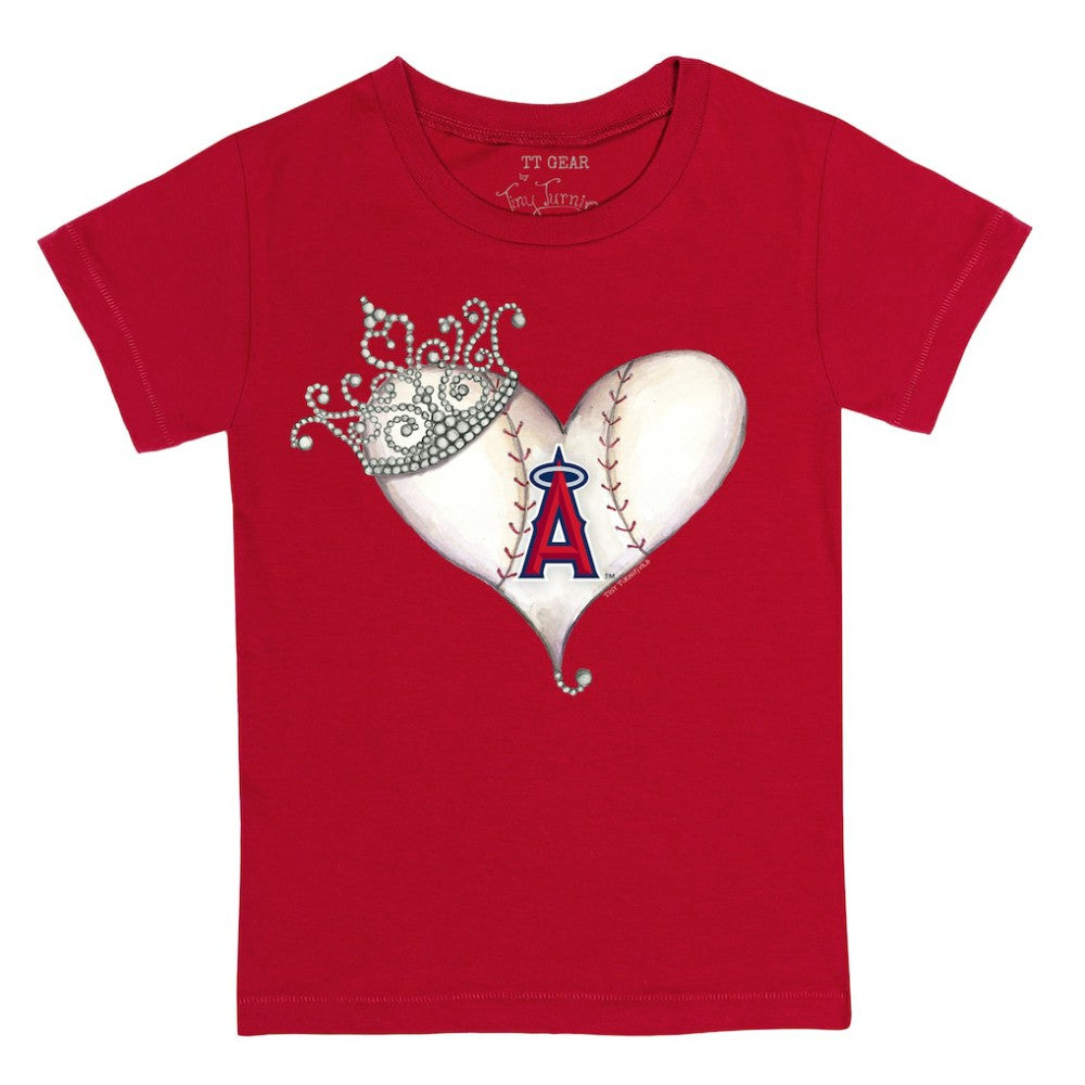 Los Angeles Angels Tiny Turnip Youth Tiara Heart T-Shirt - MLB
