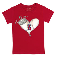 Los Angeles Angels Tiny Turnip Youth Tiara Heart T-Shirt - MLB