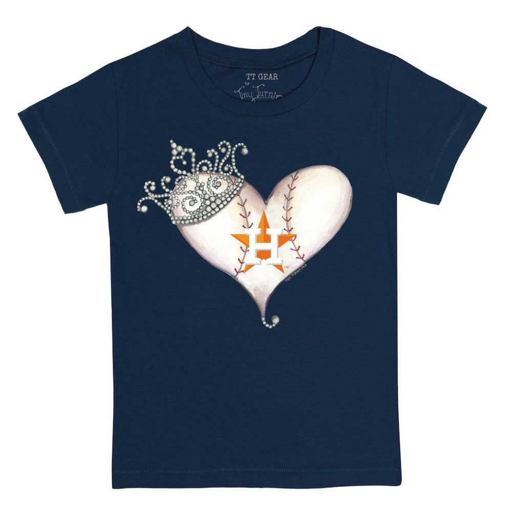 Houston Astros Tiny Turnip Youth Tiara Heart T-Shirt - MLB