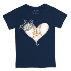 Houston Astros Tiny Turnip Youth Tiara Heart T-Shirt - MLB