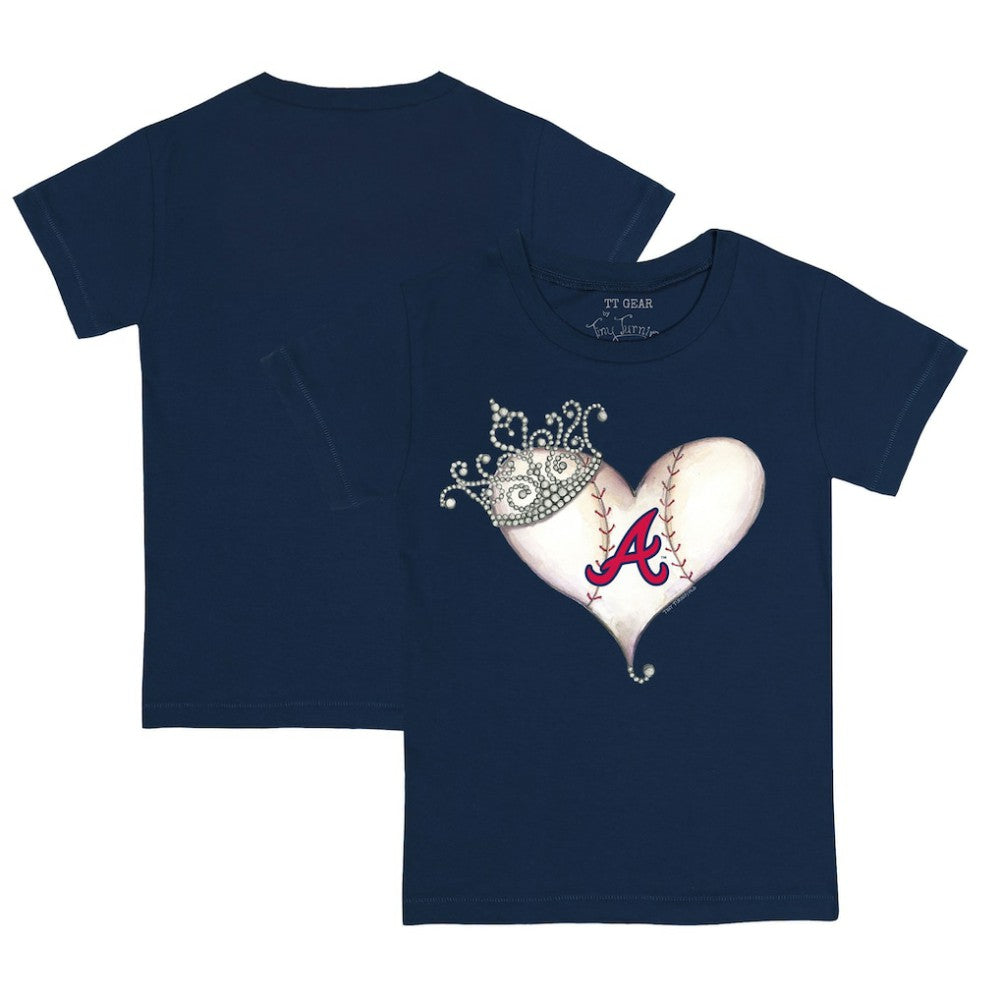Atlanta Braves Tiny Turnip Youth Tiara Heart T-Shirt - MLB