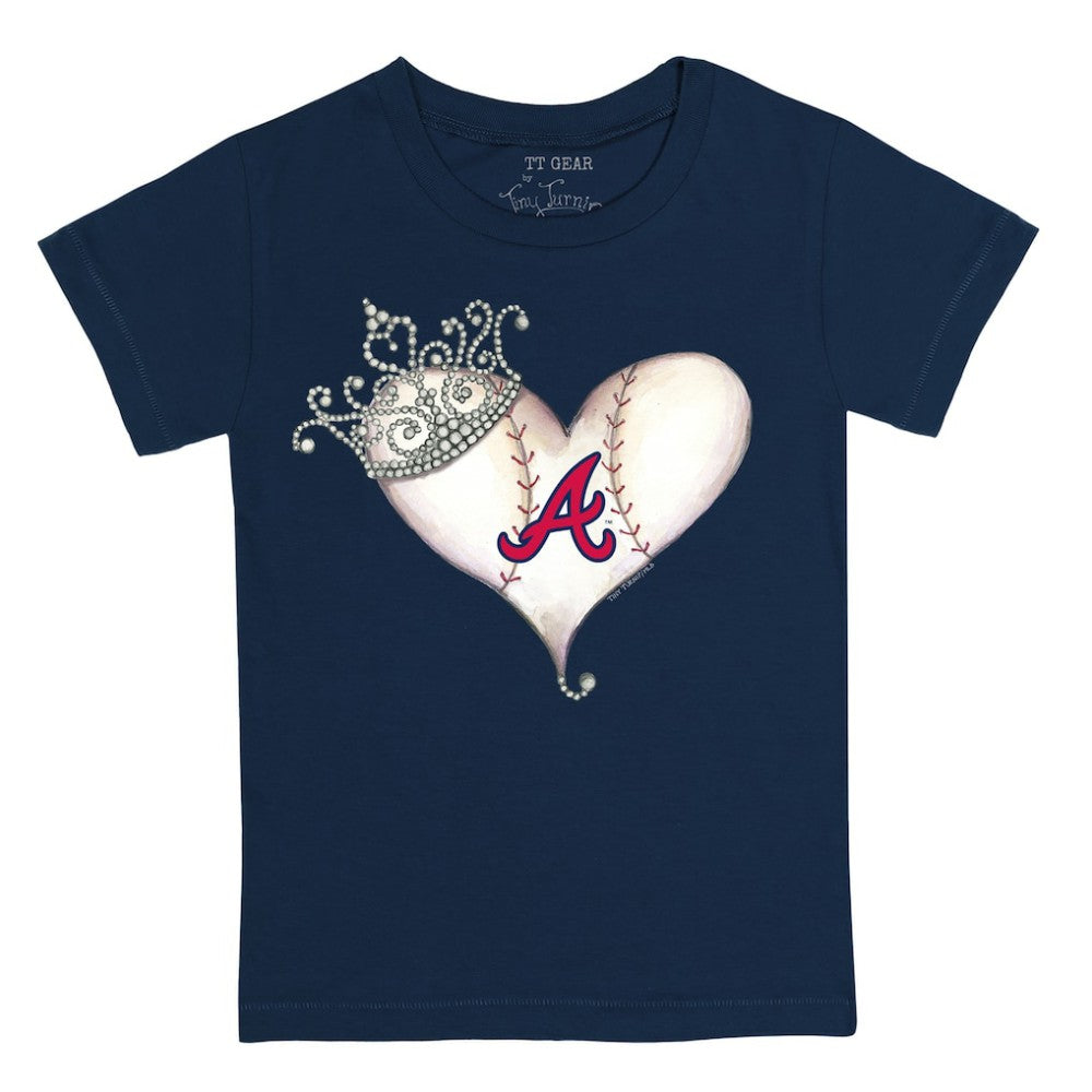 Atlanta Braves Tiny Turnip Youth Tiara Heart T-Shirt - MLB