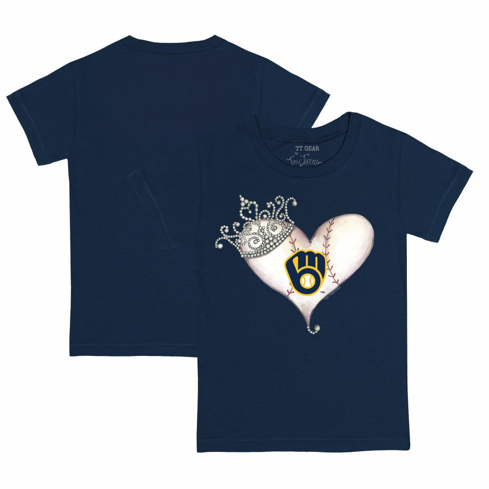 Milwaukee Brewers Tiny Turnip Youth Tiara Heart T-Shirt - MLB