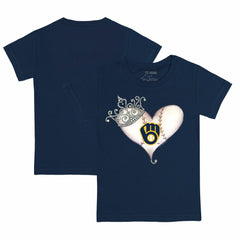 Milwaukee Brewers Tiny Turnip Youth Tiara Heart T-Shirt - MLB