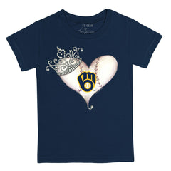 Milwaukee Brewers Tiny Turnip Youth Tiara Heart T-Shirt - MLB