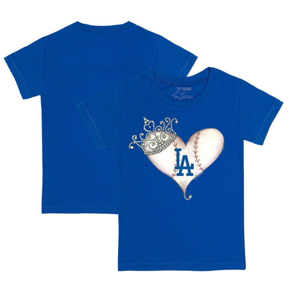 Los Angeles Dodgers Tiny Turnip Youth Tiara Heart T-Shirt - MLB