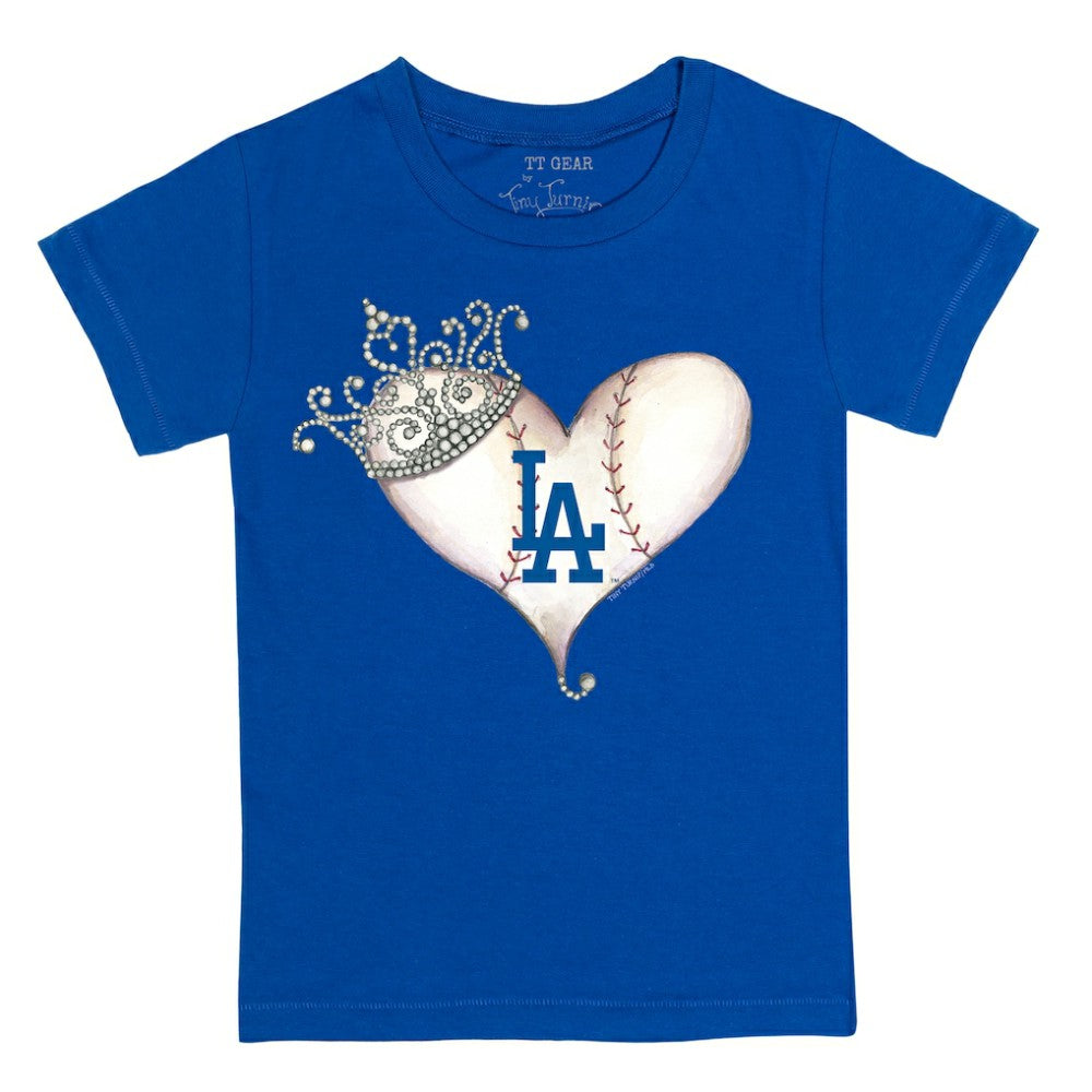 Los Angeles Dodgers Tiny Turnip Youth Tiara Heart T-Shirt - MLB