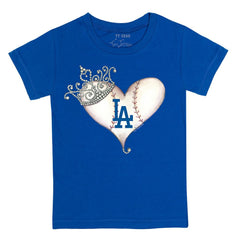 Los Angeles Dodgers Tiny Turnip Youth Tiara Heart T-Shirt - MLB