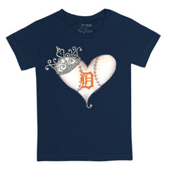 Detroit Tigers Tiny Turnip Youth Tiara Heart T-Shirt - MLB