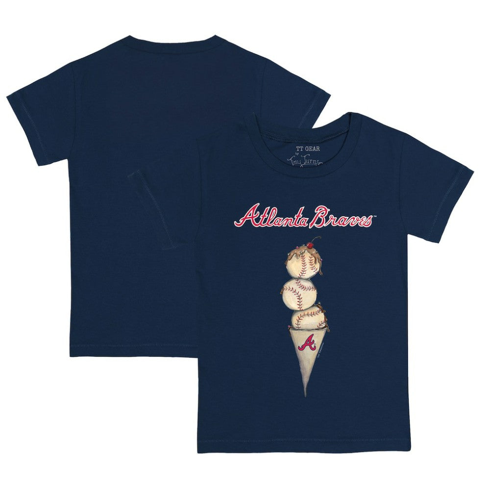 Atlanta Braves Tiny Turnip Youth Triple Scoop T-Shirt - MLB
