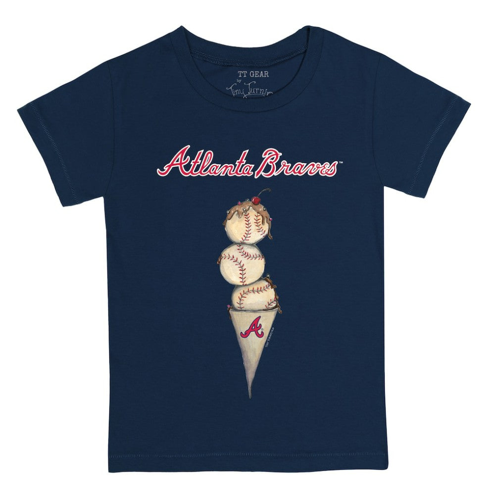 Atlanta Braves Tiny Turnip Youth Triple Scoop T-Shirt - MLB