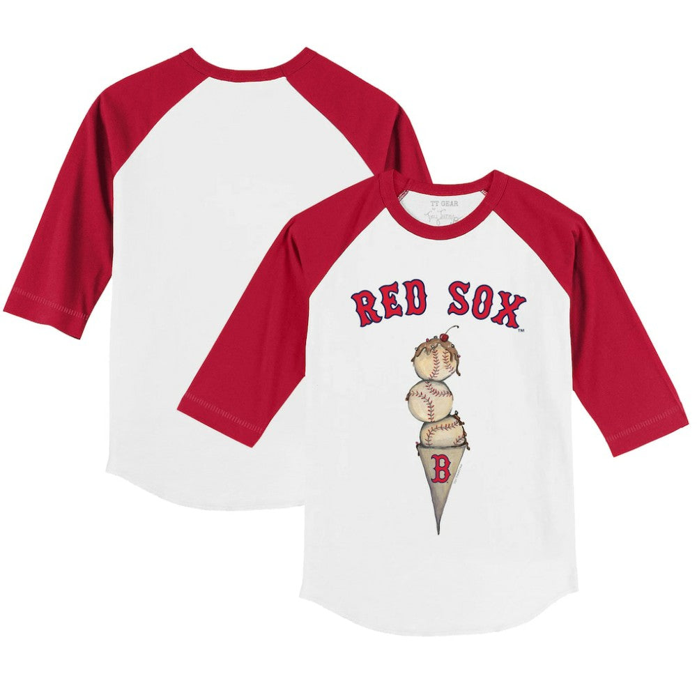 Boston Red Sox Tiny Turnip Youth Triple Scoop 3/4-Sleeve Raglan T-Shirt - MLB