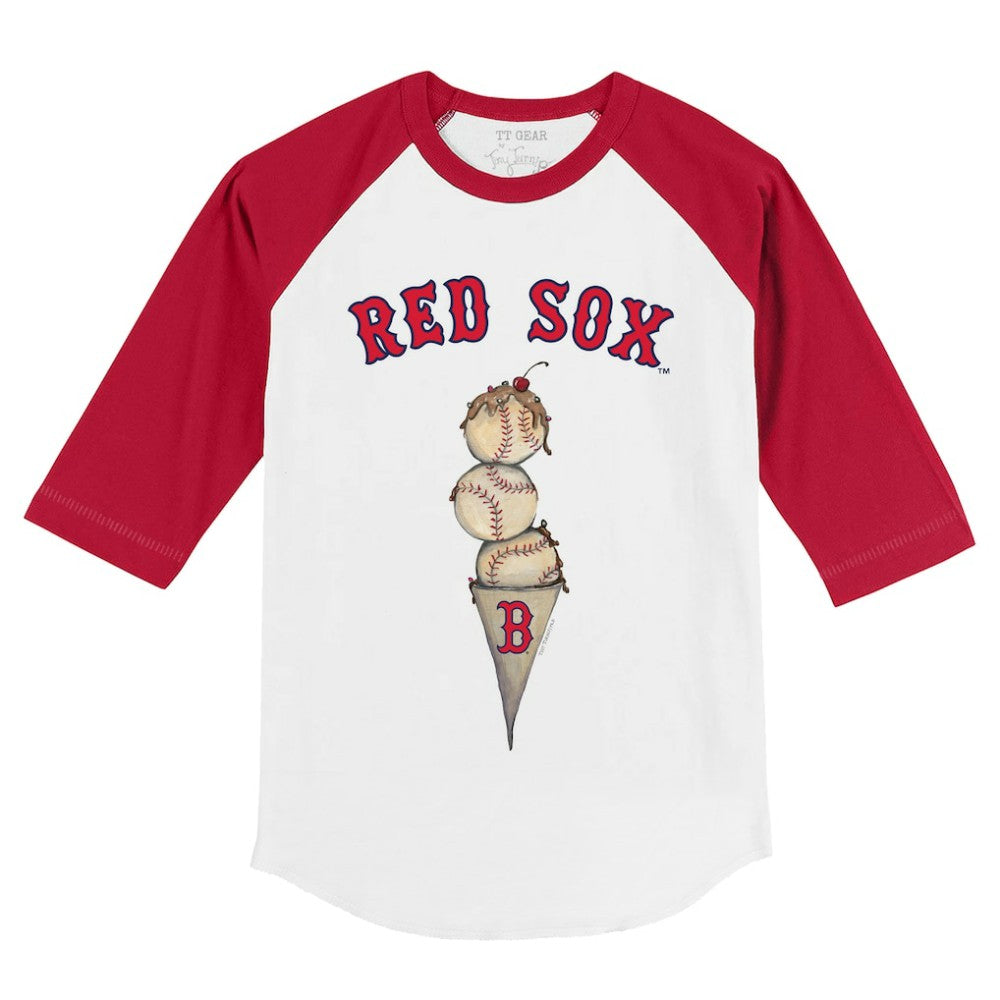 Boston Red Sox Tiny Turnip Youth Triple Scoop 3/4-Sleeve Raglan T-Shirt - MLB