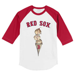 Boston Red Sox Tiny Turnip Youth Triple Scoop 3/4-Sleeve Raglan T-Shirt - MLB