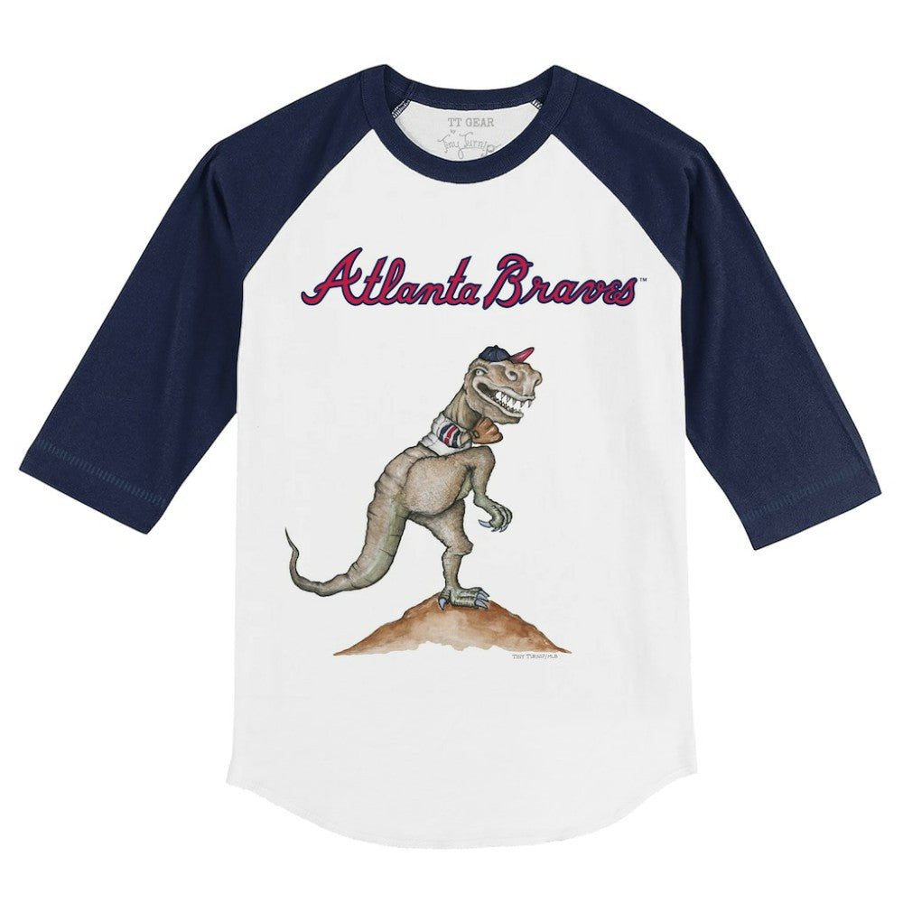 Atlanta Braves Tiny Turnip Youth TT Rex 3/4-Sleeve Raglan T-Shirt - MLB