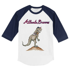 Atlanta Braves Tiny Turnip Youth TT Rex 3/4-Sleeve Raglan T-Shirt - MLB