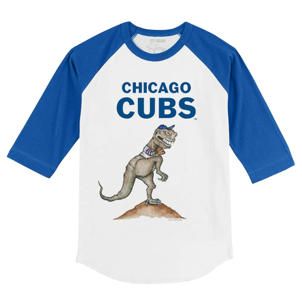 Chicago Cubs Tiny Turnip Youth TT Rex 3/4-Sleeve Raglan T-Shirt - MLB